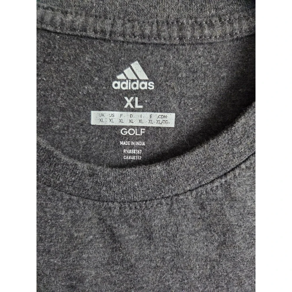 Adidas Golf Mens XL T-Shirt Charcoal Gray Heather Short Sleeve Crew Neck Tee